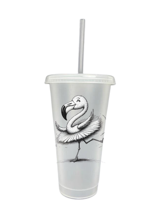 24oz cold cup, Flamingo