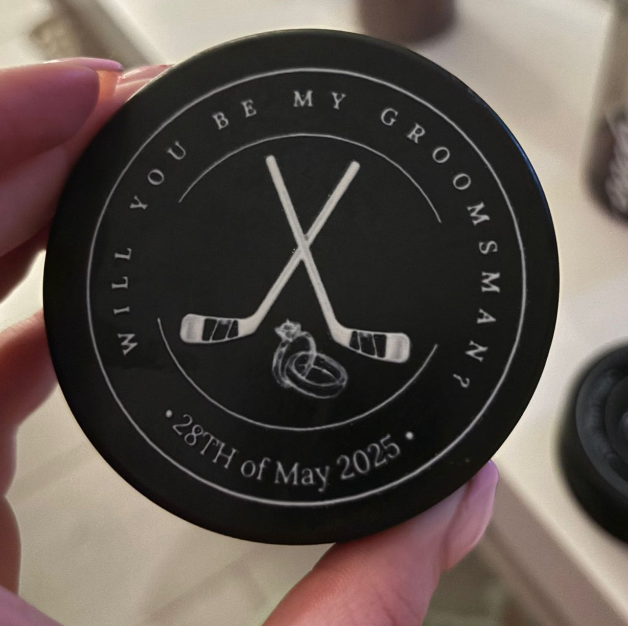 Custom ice hockey puck