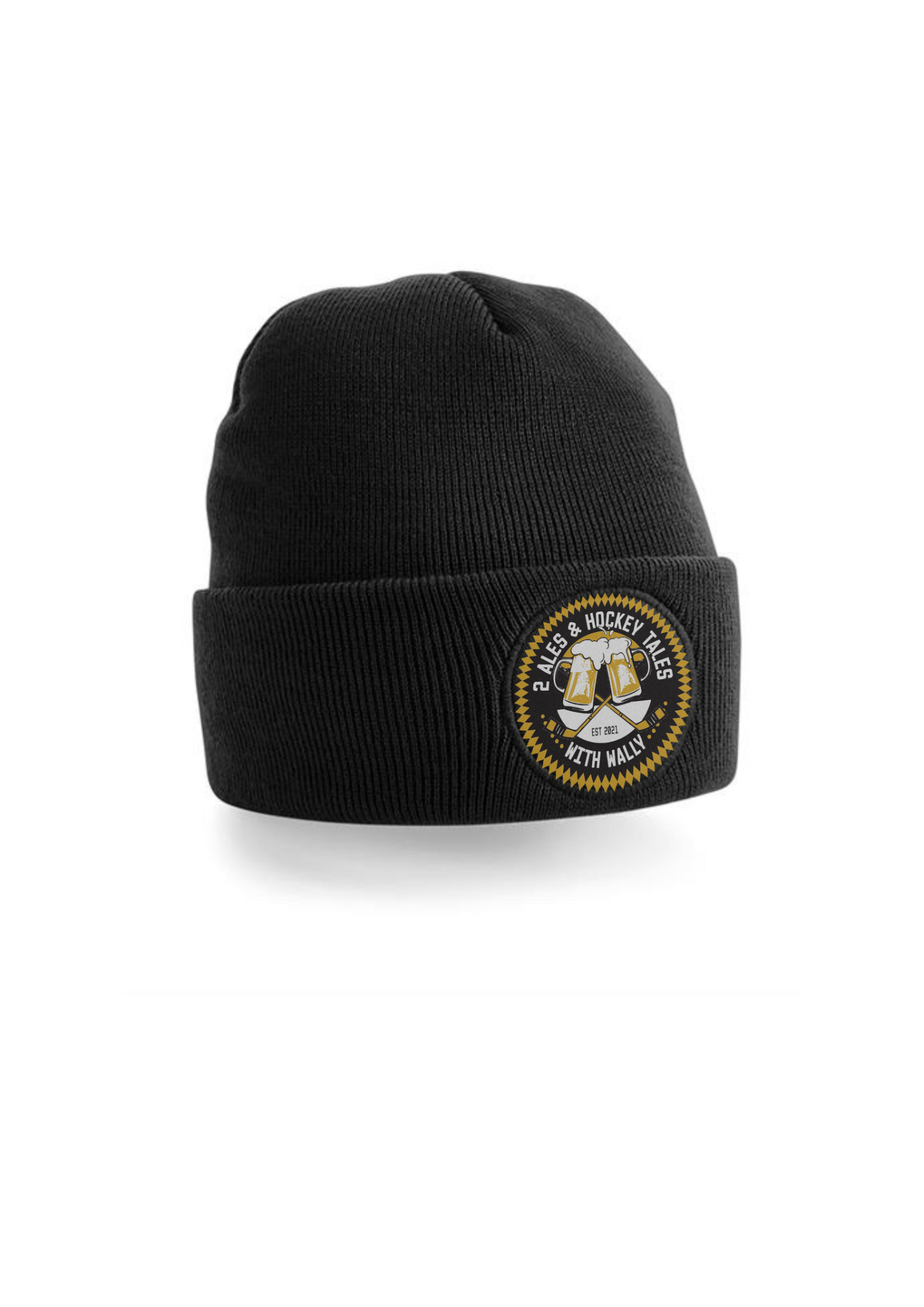 2 tales and hockey tales logo beanie hat