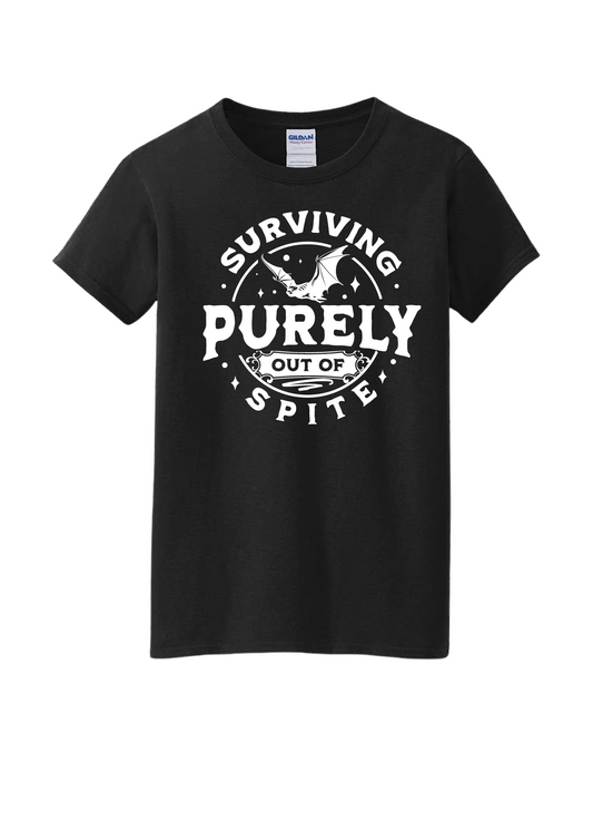 Surviving purely out of spite (bat) T-shirt